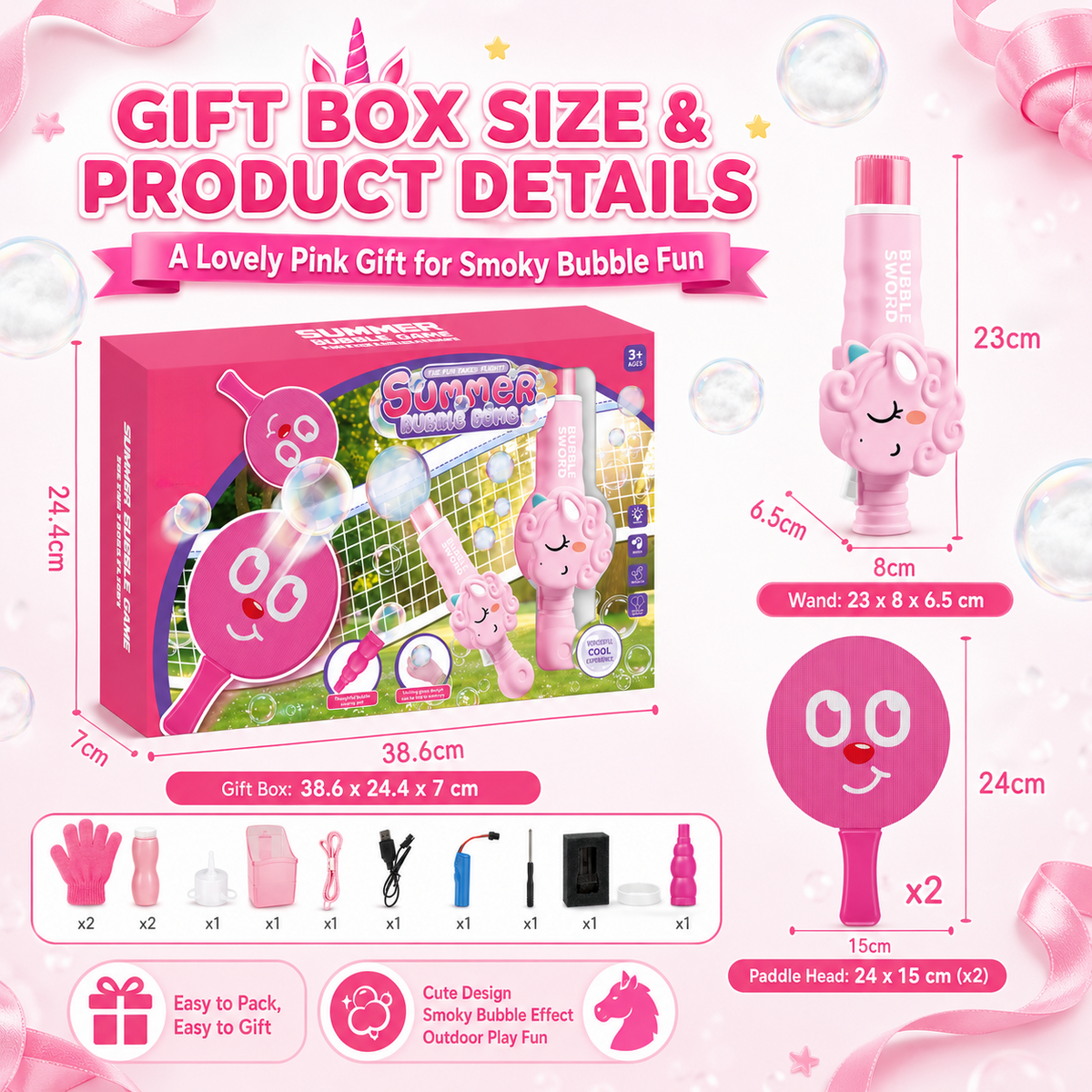 Unicorn Smoke Bubble Machine with Lights & Sound – Bubble Toy for Kids