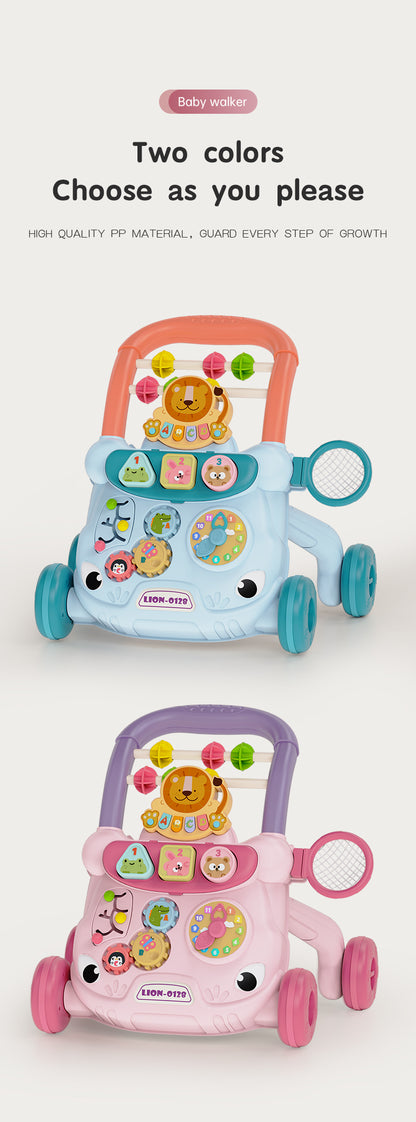 Lion Trolley Baby Walker with Music - Pink