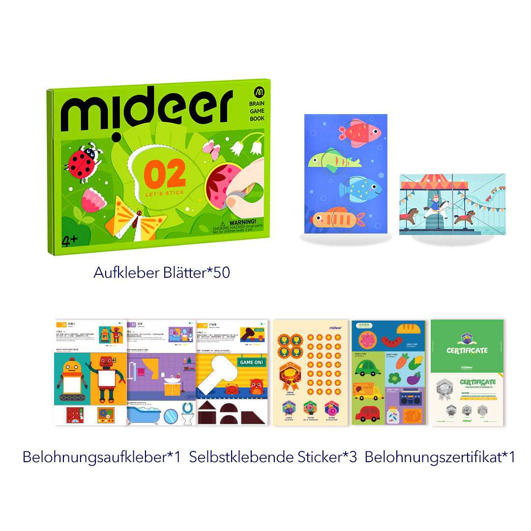 Mideer Level Up Brain Gamebook - Let's Stick Level 2 gift toy for kids in Kuwait