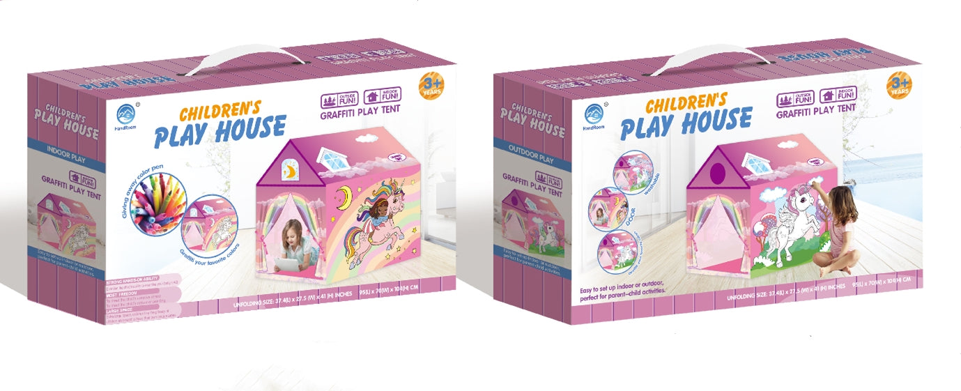 Children Unicorn Doodle Play Tent