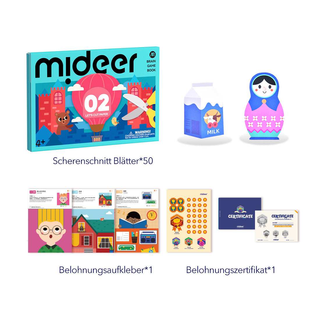 Mideer Level Up Brain Gamebook - Let's Cut Paper Level 2 gift toy for kids in Kuwait