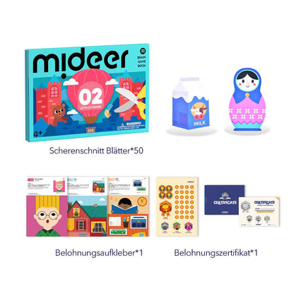 Mideer Level Up Brain Gamebook - Let's Cut Paper Level 2 gift toy for kids in Kuwait