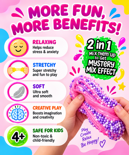 Child stretching and playing with scented putty