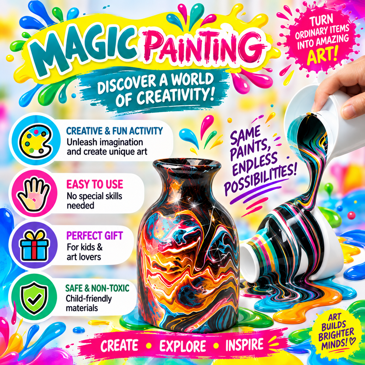 Child making and stretching homemade squish putty