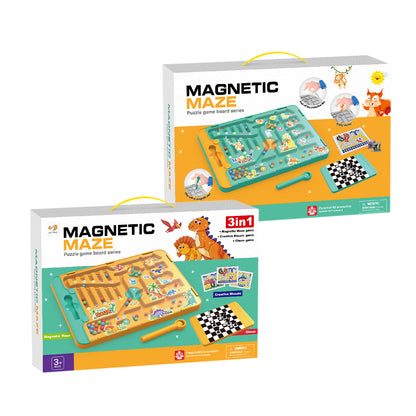 Magnetic Maze 3 in 1 Game - Multicolor