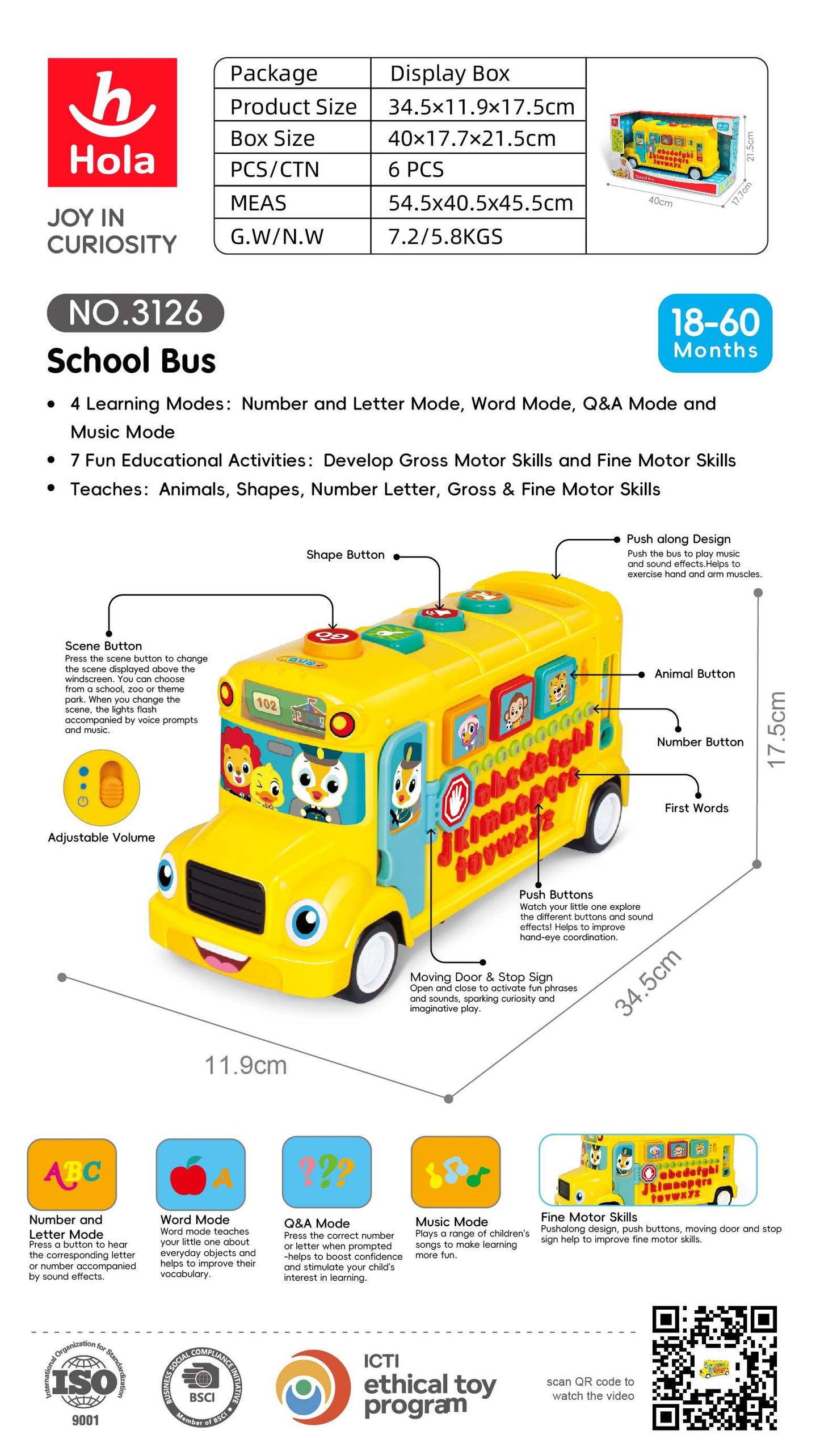 School Bus with Music & Light Musical Toy with Lights for Toddlers playtime toy in Kuwait