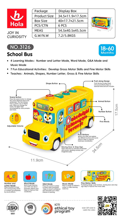 School Bus with Music & Light Musical Toy with Lights for Toddlers playtime toy in Kuwait
