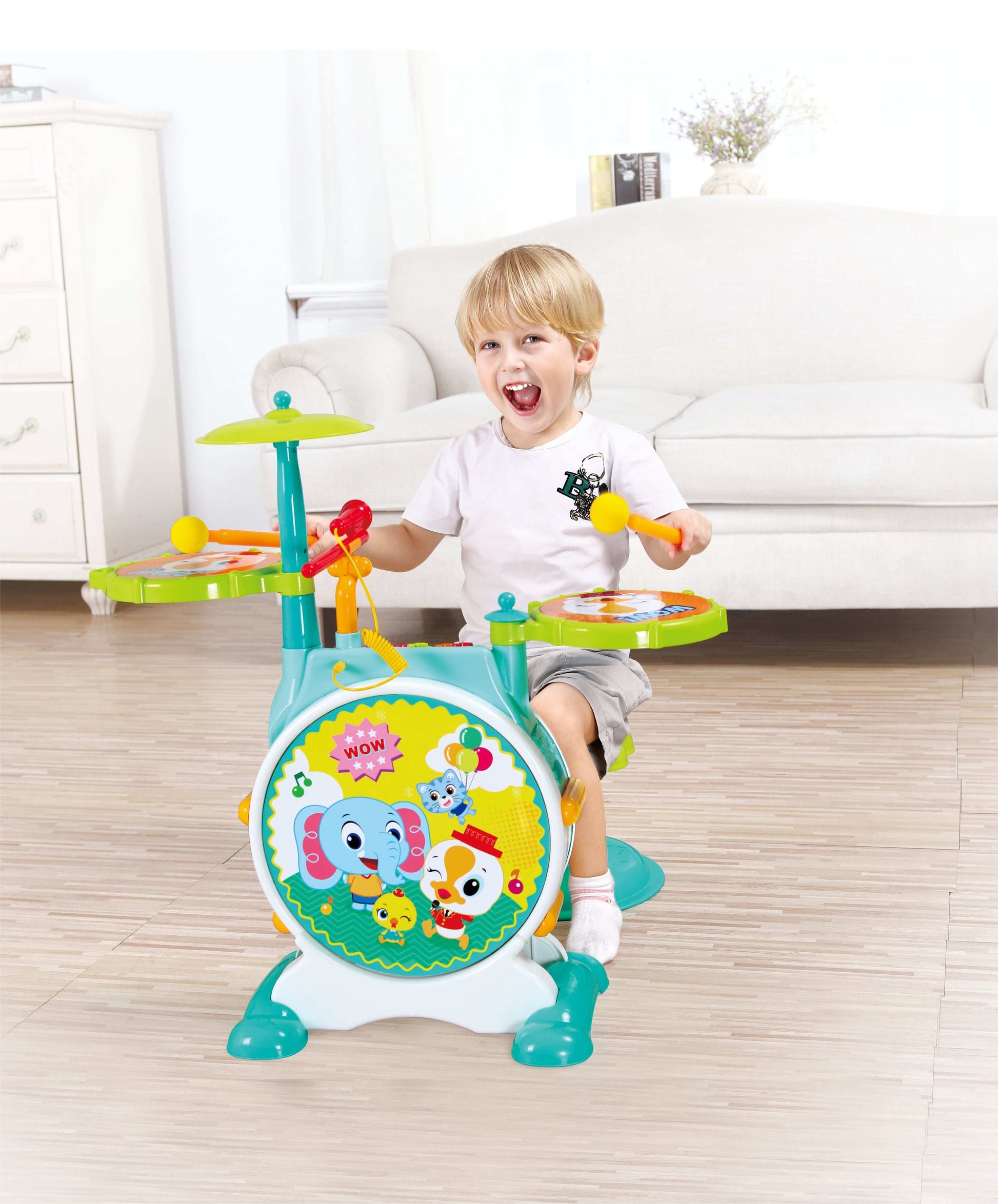 Hola Banging Bopping Drum Set with Music/Light product details for kids in Kuwait