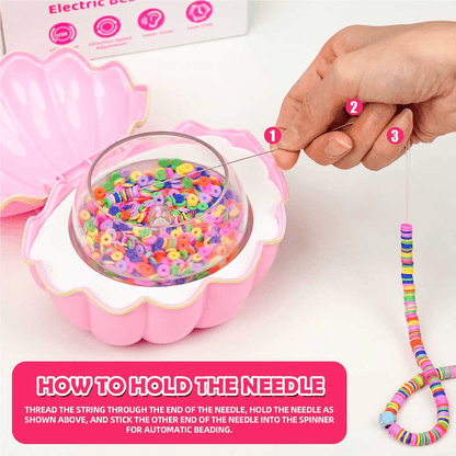 Shell Electric Bead Spinner Tools, 3 in 1 Pink kids toy with delivery in Kuwait