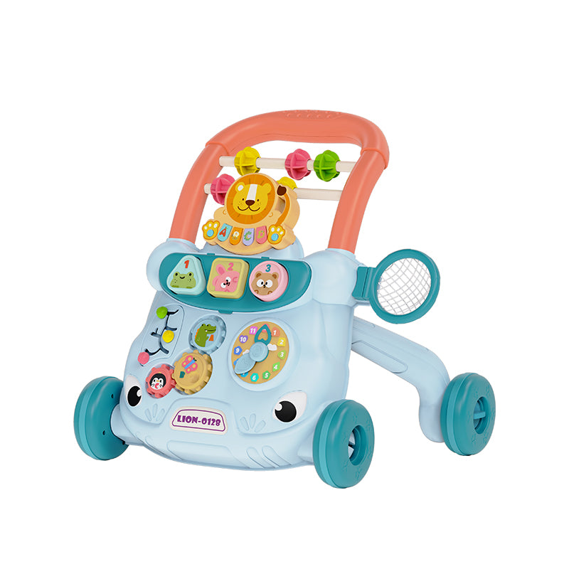 Lion Trolley Baby Walker with Music - Blue