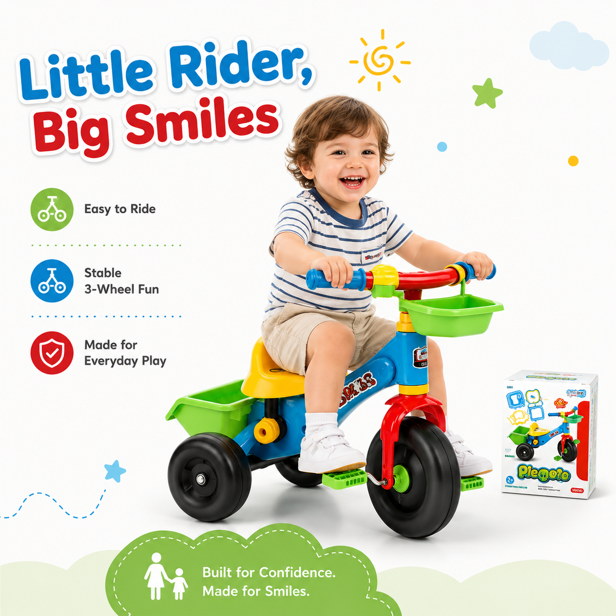Toddler Balance Bike & Tricycle with Storage Basket – Ride-On Toy