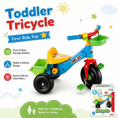 Toddler Balance Bike & Tricycle with Storage Basket – Ride-On Toy