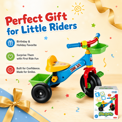 Toddler Balance Bike & Tricycle with Storage Basket – Ride-On Toy