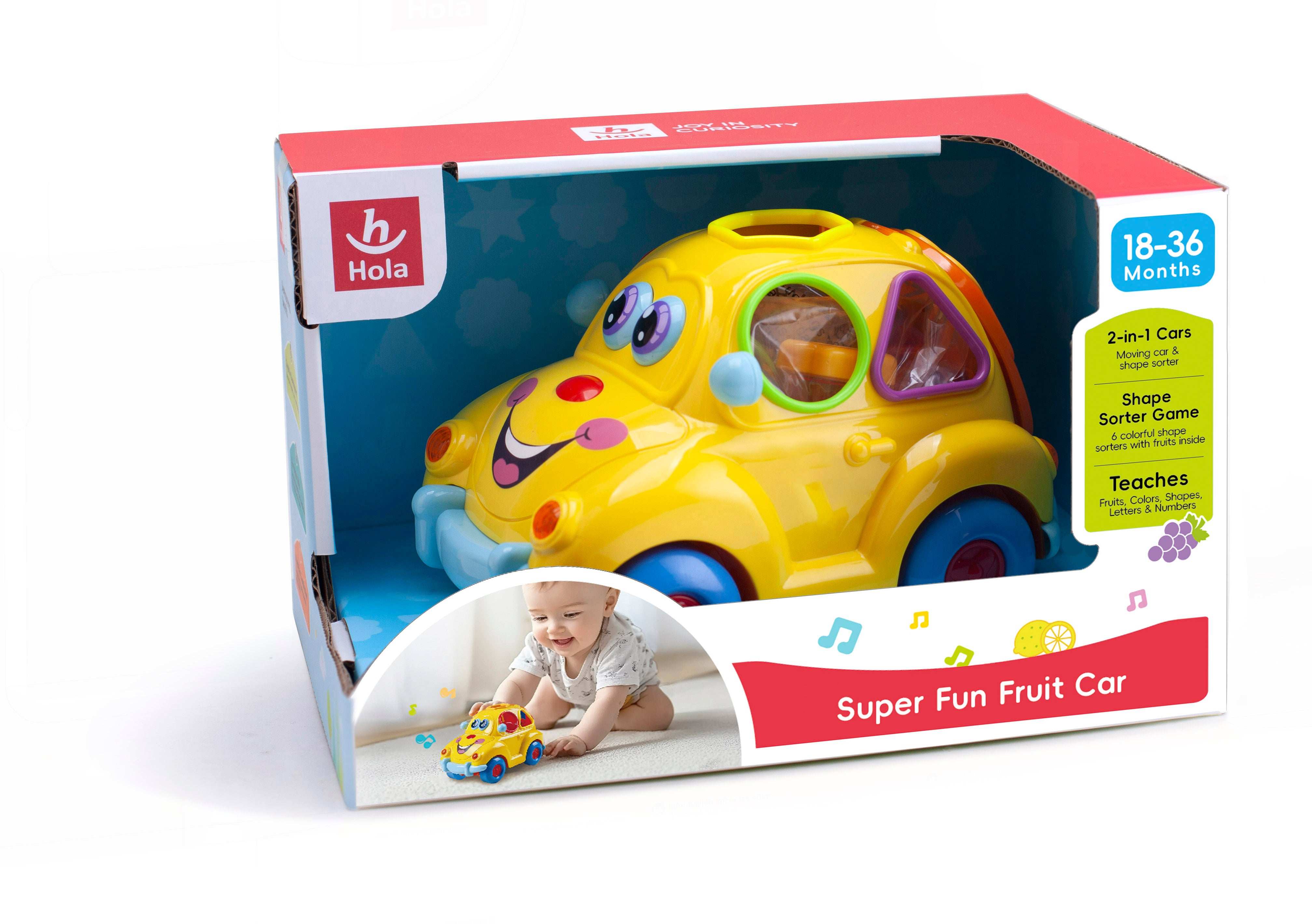صورة لعبة Super Fun Fruit سيارة مع موسيقى موسيقىal Learning Toy للرضع والأطفال الصغار