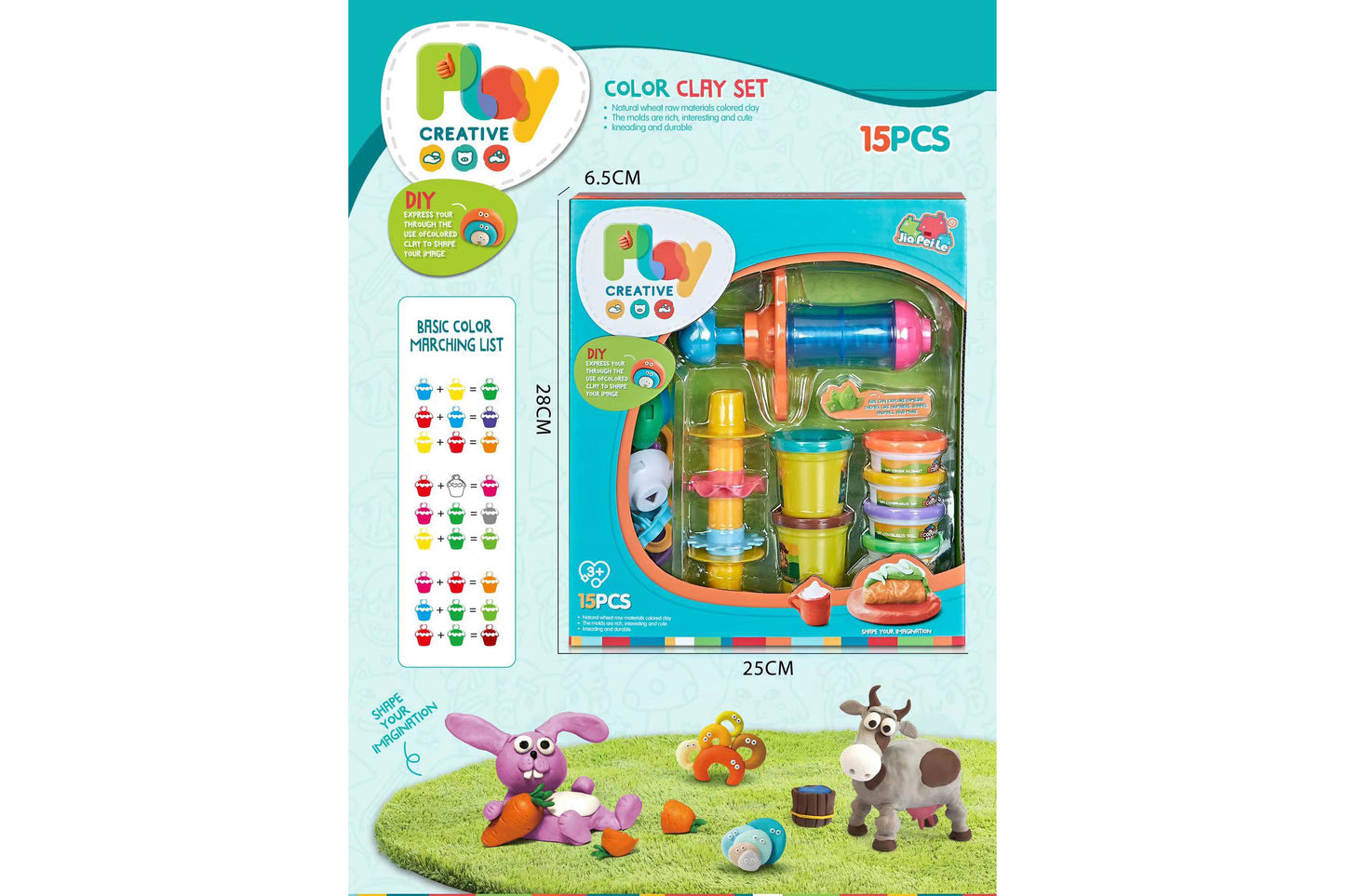 Play Creative Color Clay Set - 15pcs