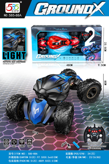 2.4G Ground X Remote Control Car With Light And Music - Blue