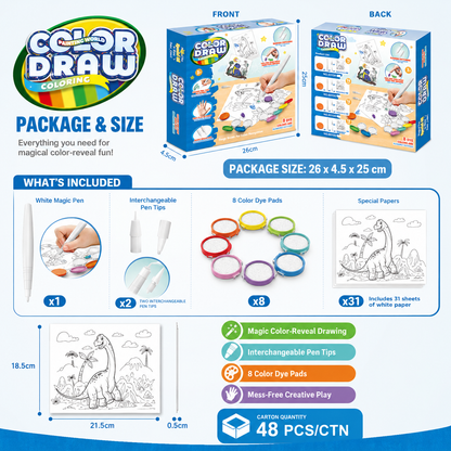 Non-Toxic Mess-Free Magic Painting Kit (8 Colors) – Coloring Toy for Kids