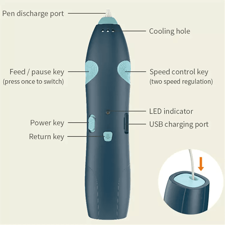 Low Temperature 3D Printing Pen – Blue kids gift toy in Kuwait