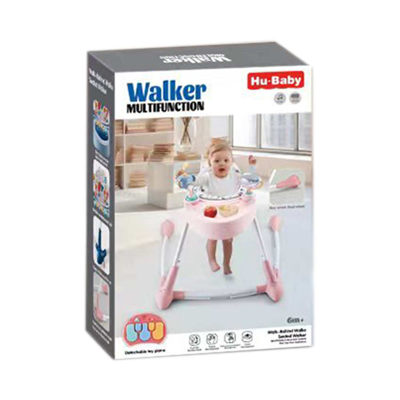Foldable Baby Walker For Kids - Pink in Kuwait