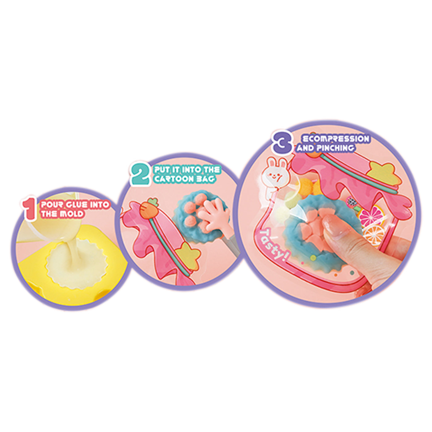 Diy Pinch Toys 6 Packs Rubber Making Squishy Tools Toy