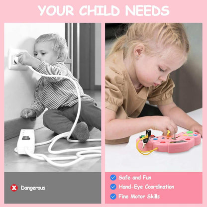 Pink Montessori Baby Activity Toy with Sounds & Lights – Early Learning Toy gift toy in Kuwait