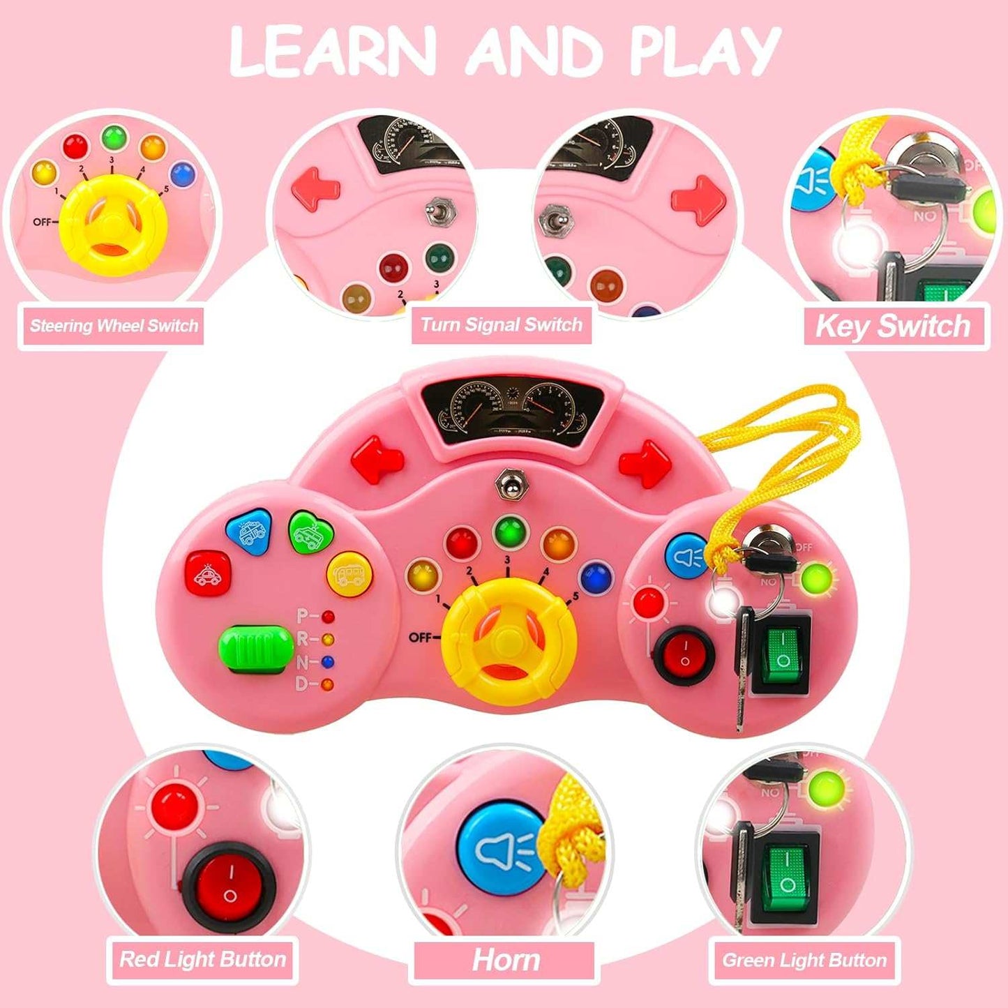 Pink Montessori Baby Activity Toy with Sounds & Lights – Early Learning Toy playtime toy in Kuwait