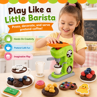 Play Kitchen Creation Café Dough Toy Set – Pretend Coffee Maker for Kids
