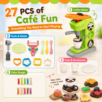 Play Kitchen Creation Café Dough Toy Set – Pretend Coffee Maker for Kids