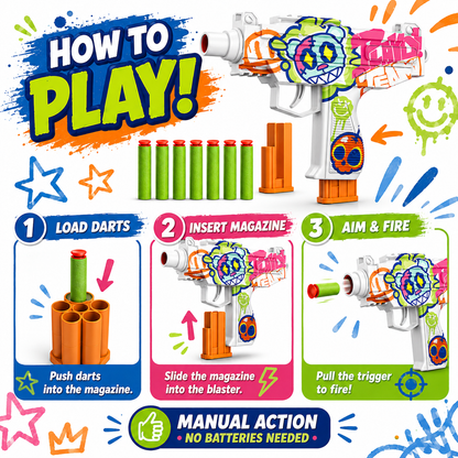 6-Dart Rotating Drum Foam Blaster Toy Gun for Kids