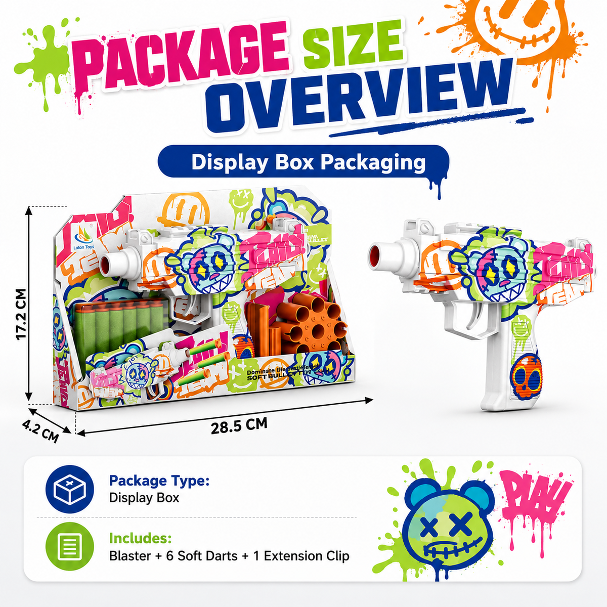 6-Dart Rotating Drum Foam Blaster Toy Gun for Kids