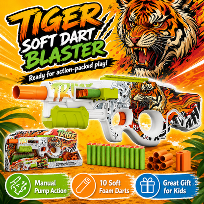 10-Dart Rotating Drum Foam Blaster Toy Gun for Kids