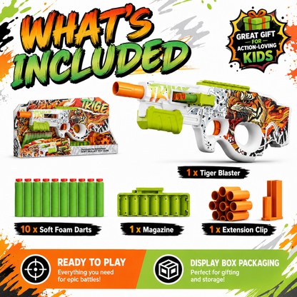 10-Dart Rotating Drum Foam Blaster Toy Gun for Kids