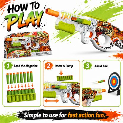10-Dart Rotating Drum Foam Blaster Toy Gun for Kids