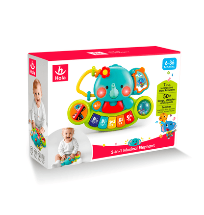 Hola 2-in-1 Musical Elephant (with music, light, sound effects) for kids in Kuwait