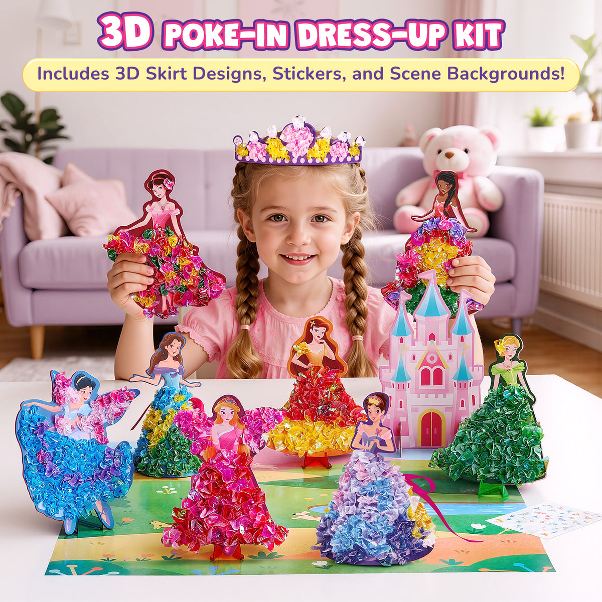 Poke-In Princess Dress-Up Craft Kit – DIY Fabric Art Toy for Girls