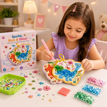 Dinosaur Poke-In Art Craft Kit – DIY Fabric Craft Toy for Kids