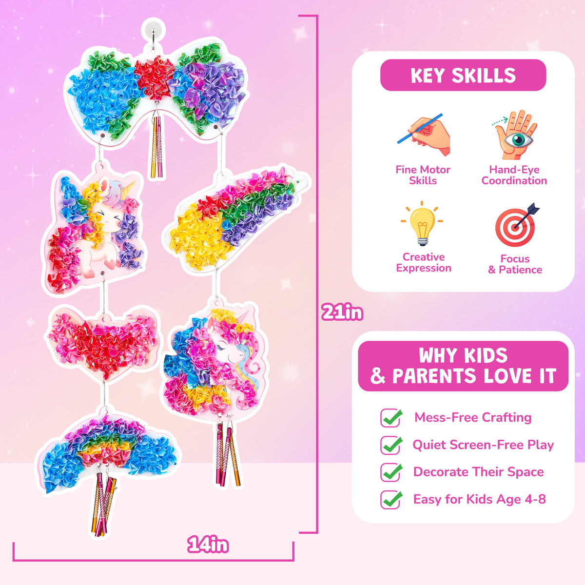 Unicorn Wind Chime Craft Kit – DIY Foam Craft Toy for Kids