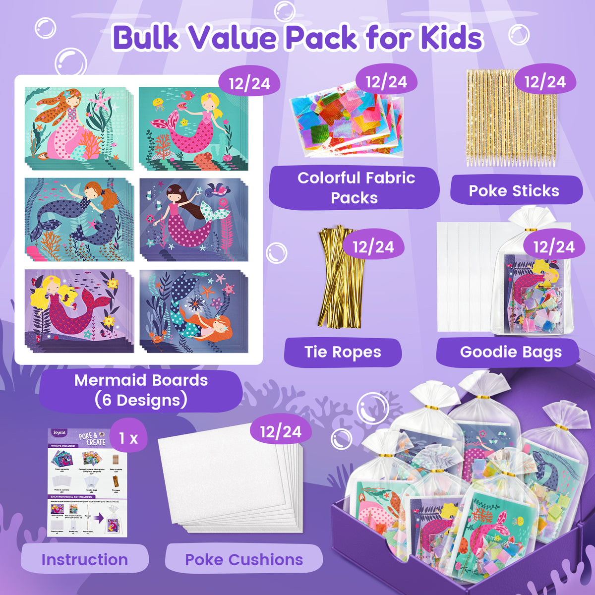 Mermaid Poke & Create Craft Kit – DIY Fabric Art Toy for Girls