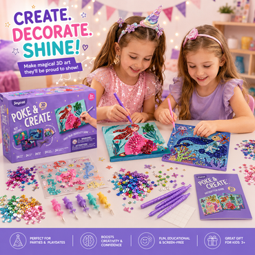 Mermaid Poke & Create Craft Kit – DIY Fabric Art Toy for Girls