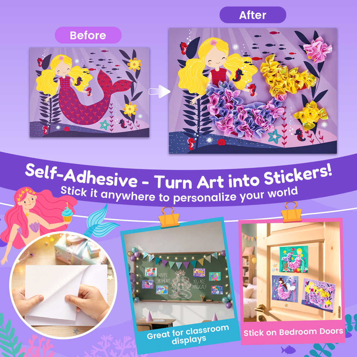 Mermaid Poke & Create Craft Kit – DIY Fabric Art Toy for Girls