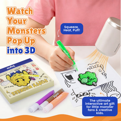 10-Color Puffy Markers Set – Art Supplies for Kids