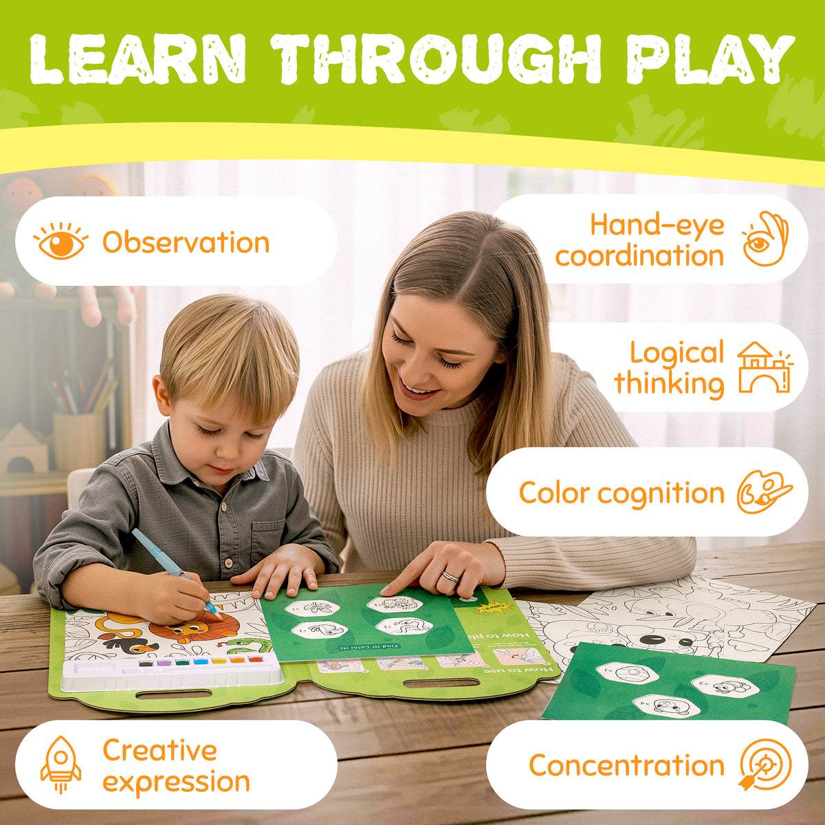 Animal Theme Watercolor Painting Set – Art Craft Toy for Kids