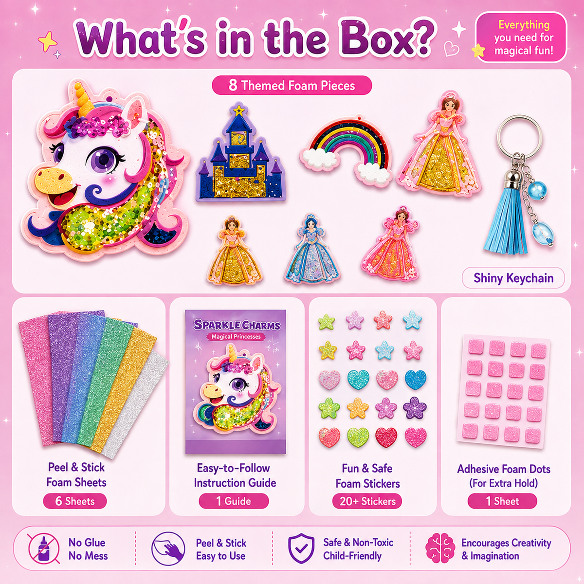 Sparkle Charms Keychain Craft Kit – DIY Toy for Kids