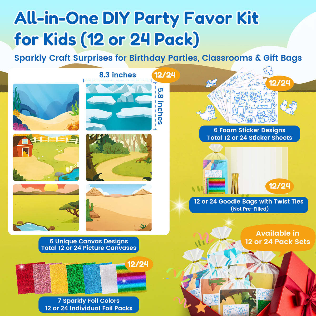 Animals Sparkle Foil Art Kit – DIY Craft Toy for Kids