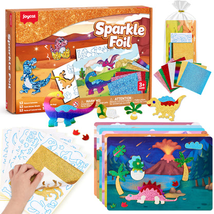 Dinosaurs Sparkle Foil Art Kit – DIY Craft Toy for Kids