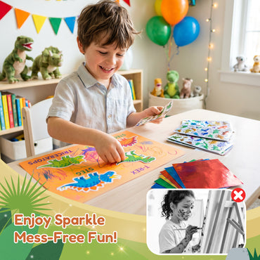 Dinosaurs Sparkle Foil Art Kit – DIY Craft Toy for Kids