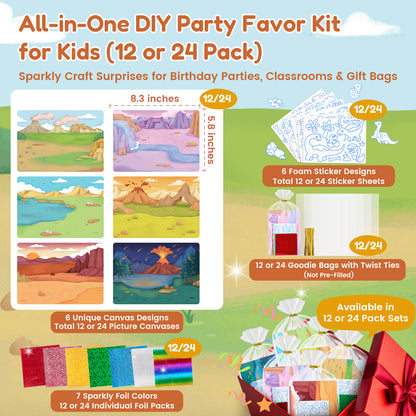 Dinosaurs Sparkle Foil Art Kit – DIY Craft Toy for Kids