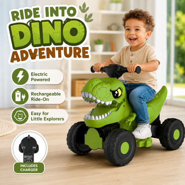 Dinosaur Ride-On Electric Toy Car with Music & Lights for Kids