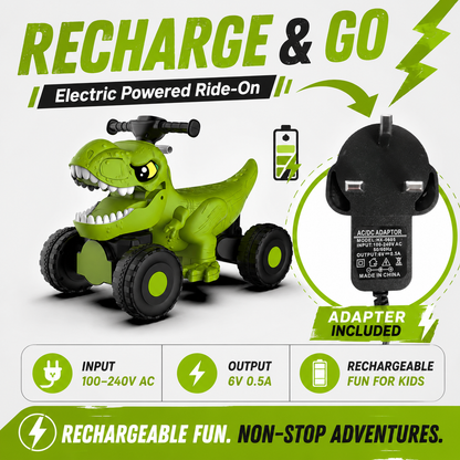 Dinosaur Ride-On Electric Toy Car with Music & Lights for Kids