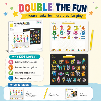 Double-Sided Magnetic Letter & Number Tracing Board Toy for Toddlers